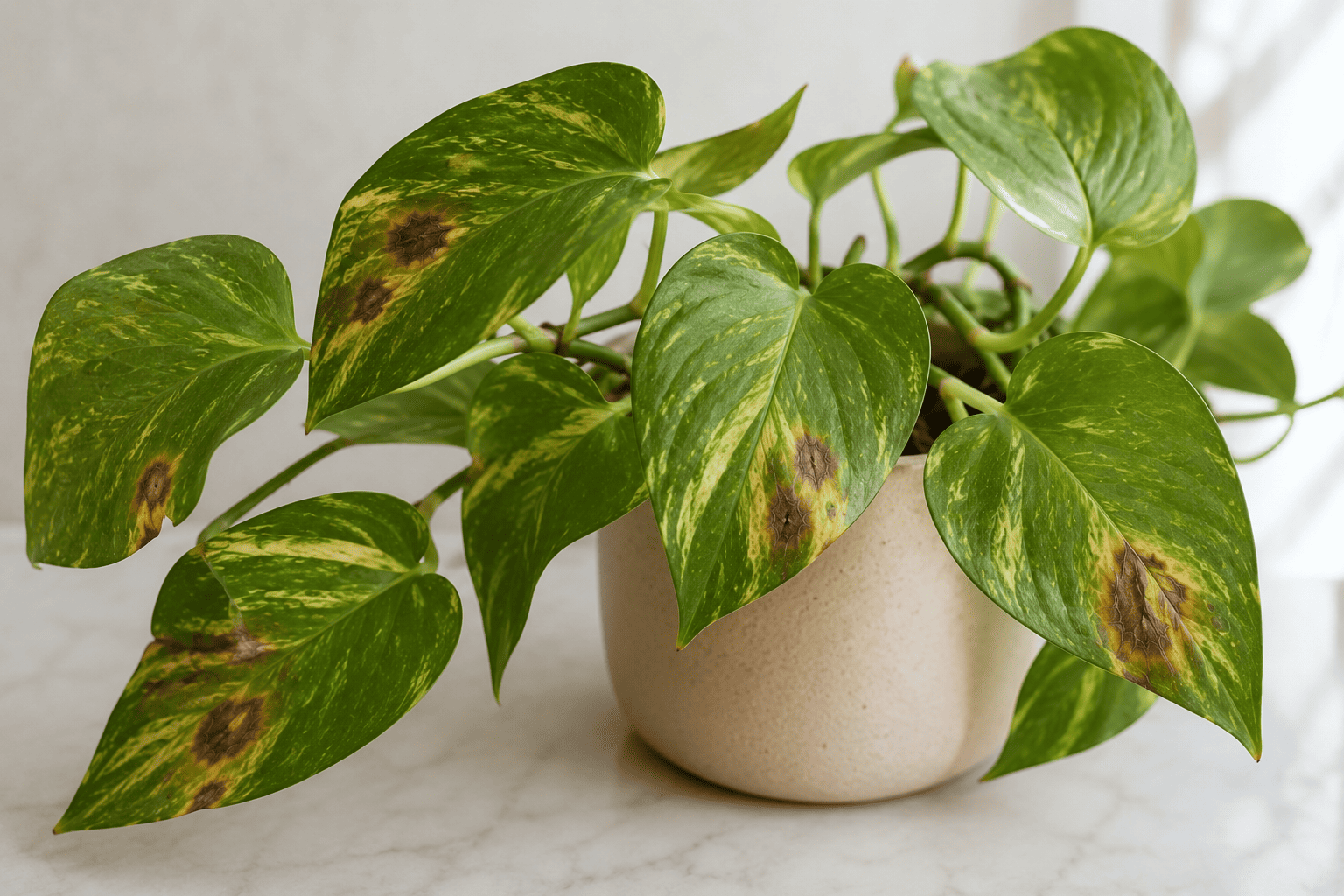 Leaves with spots