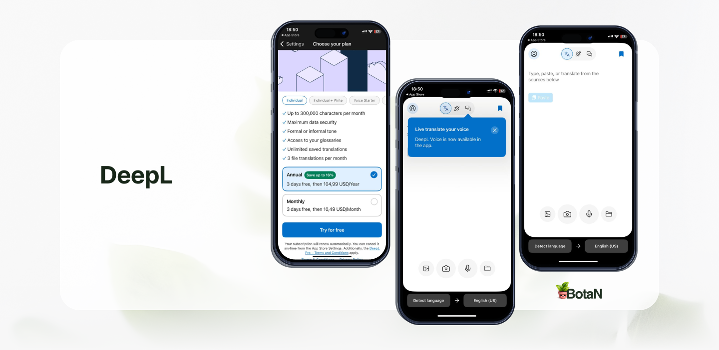 Best AI Apps for iPhone - DeepL